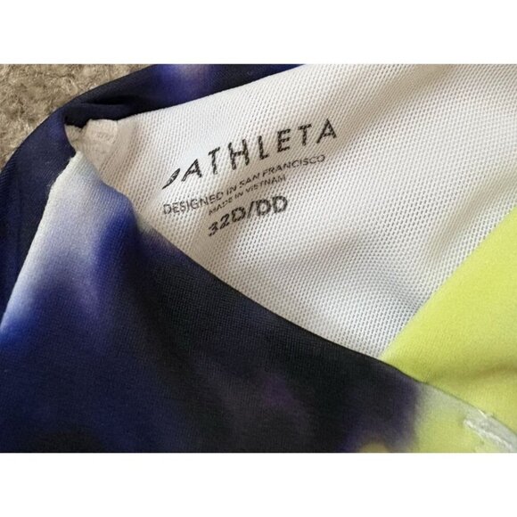 Athleta Tie Dye High Neck Tankini Top SIZE 32D/DD Swim Top, Blue Multi - Picture 3 of 5